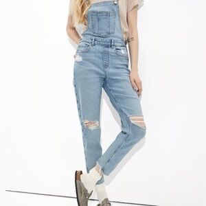 American Stretch Ripped Mom Denim Overall